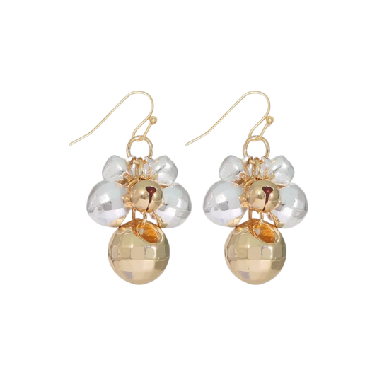 Silver and Gold Jingle Bell Earrings