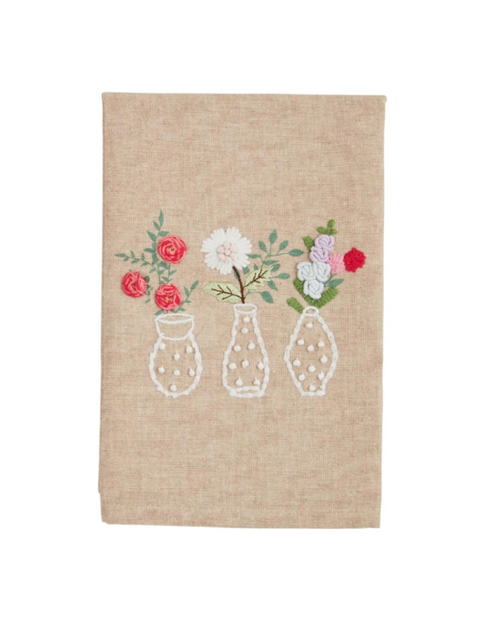 3 Vase Flower Towel