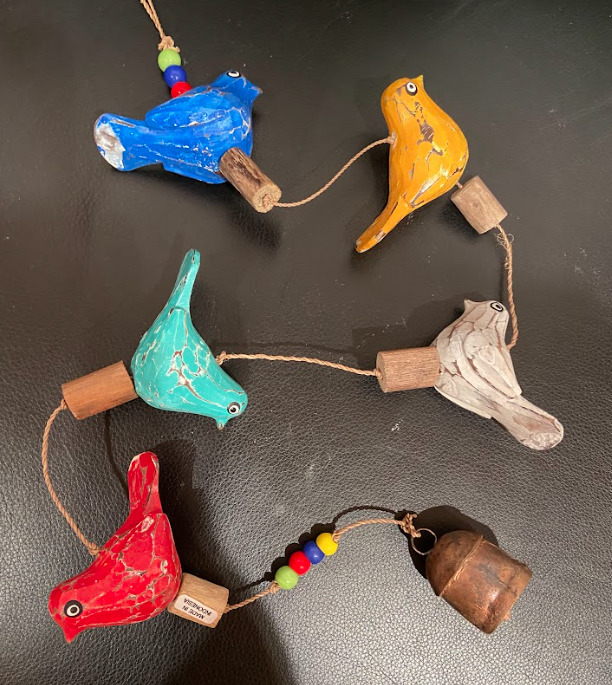 Five Colored Birds Wind Chime