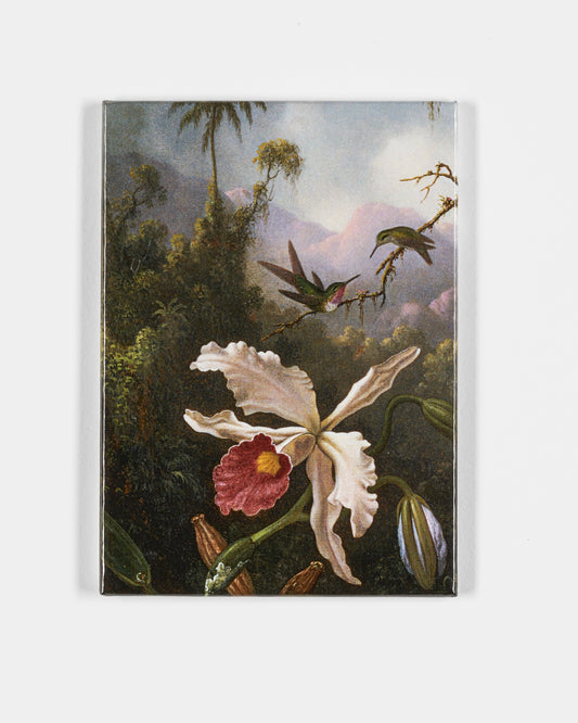 Magnet Amon Carter Single Two Hummingbirds Above a White Orchid