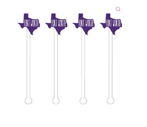 I Love Fort Worth Acrylic Stir Sticks