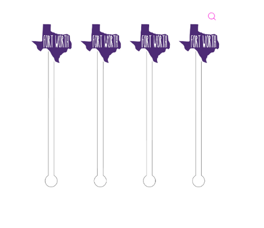 I Love Fort Worth Acrylic Stir Sticks