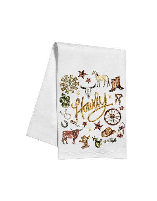 Howdy Western Icons Towel