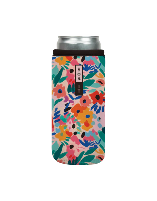 CanSok Abstract Floral 12 oz Slim