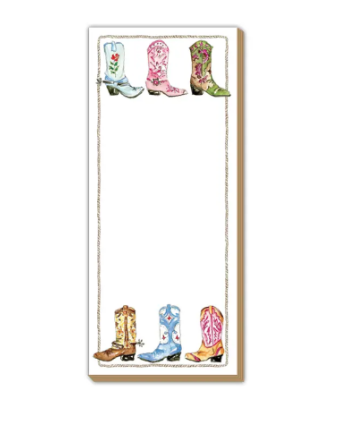 Colorful Cowboy Boots Skinny Notepad