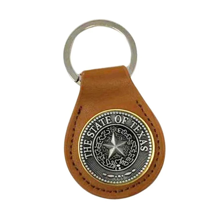 Texas Seal Leather Keychain