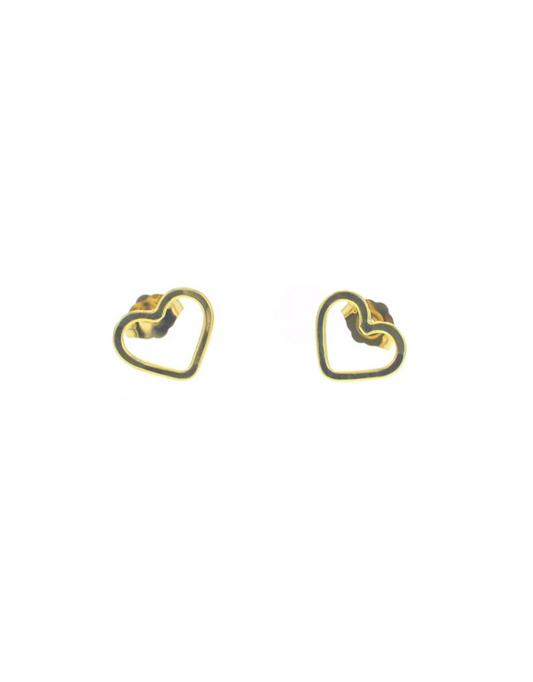 Gold Stud Earring Heart