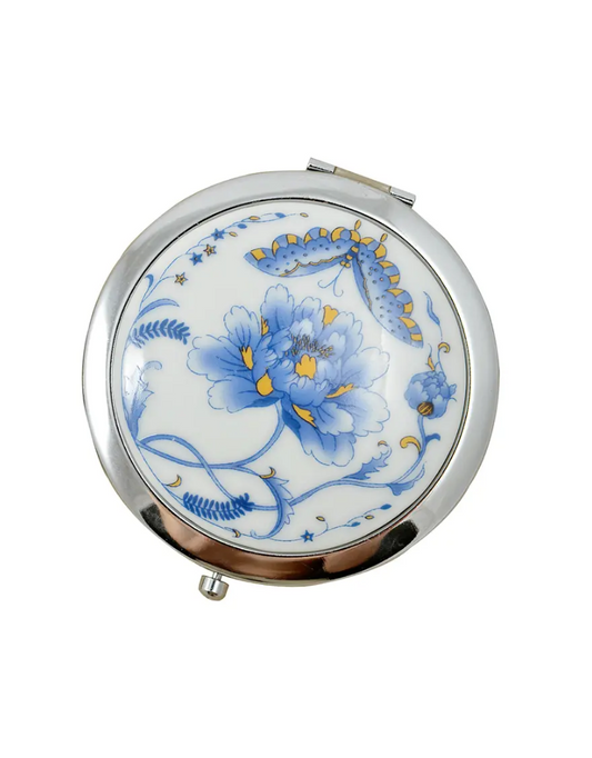 Porcelain Compact Mirror - Blue