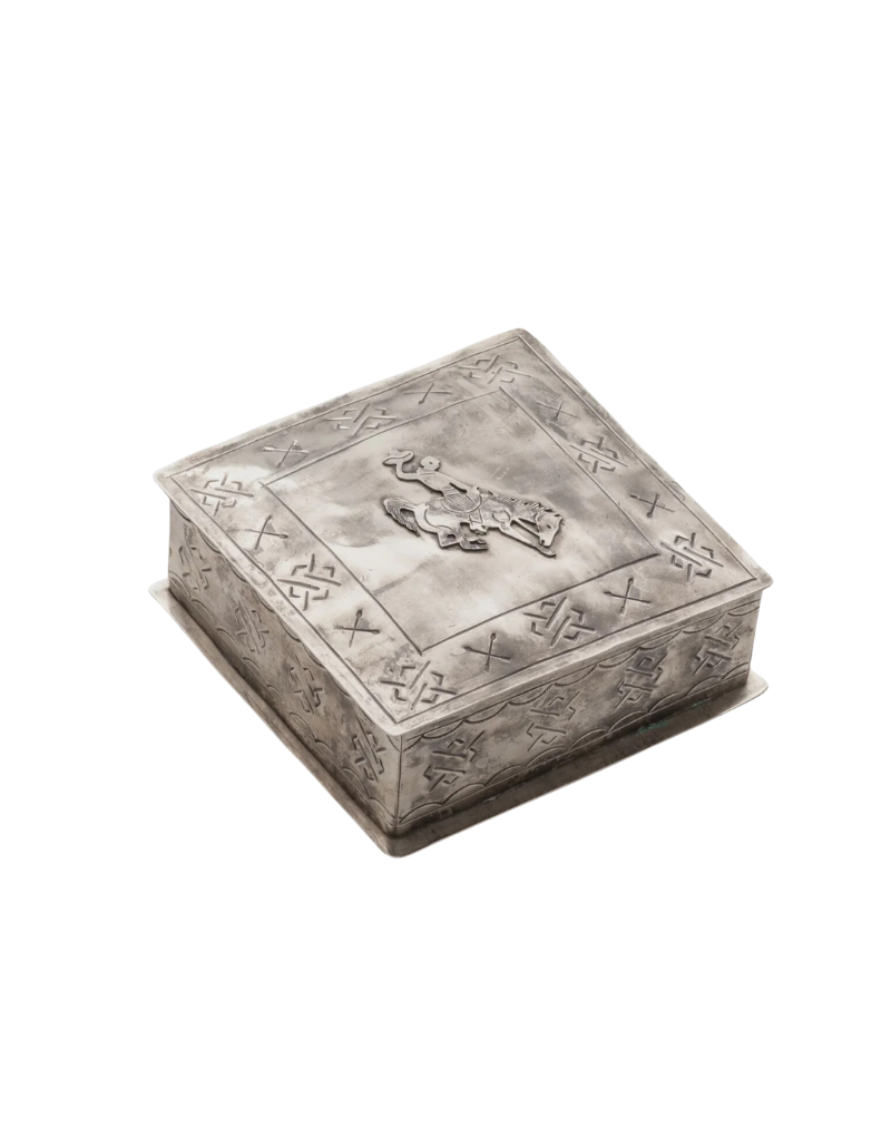 Stamped Silver Box with Bronco