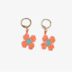 Blossom 4 Petal Coral Earrings