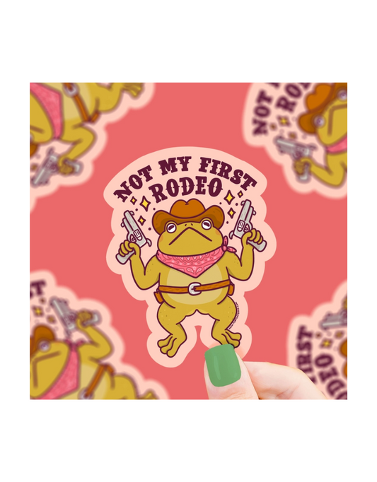 Not My First Rodeo Cowboy Toad Vinyl Sticker