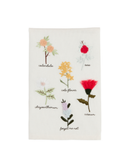 Flower Stems Tea Towel