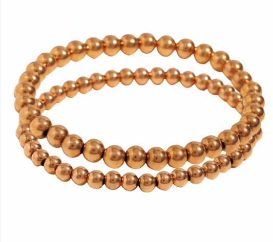 M/L Gold Beaded Bracelet Stack