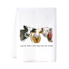 Cow Friends Tea Towel