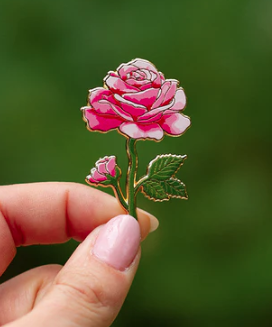 Pink Rose Enamel Pin