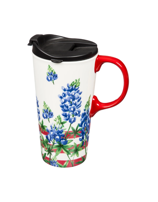 Bluebonnets Ceramic Travel Cup