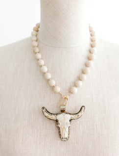 River Stone Longhorn Pendant