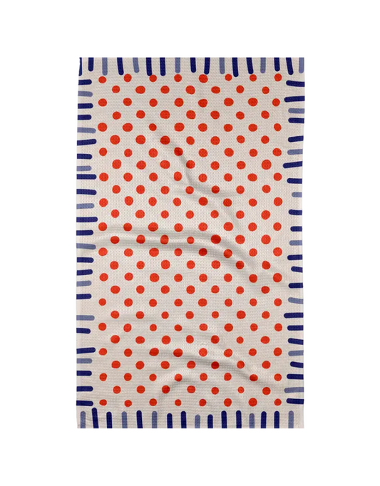 Navy Fringe Tea Towel