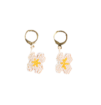 Blossom 4 Petal Ivory Earrings