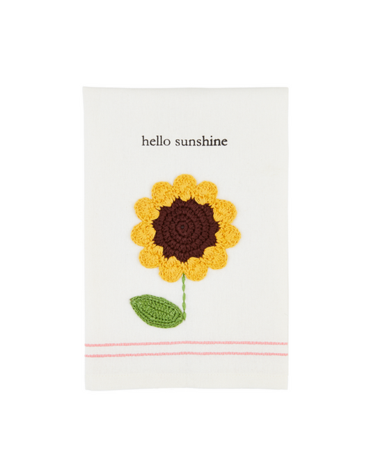 Sunshine Flower Crochet Towel