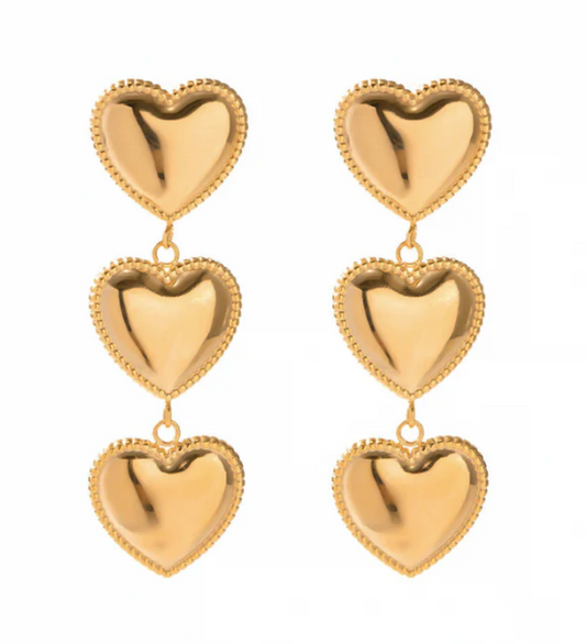 Triple Heart Studs