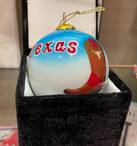 Texas Cowboy Boots and Flag Ornament