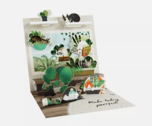 Cats in Plants Pop-Up Card