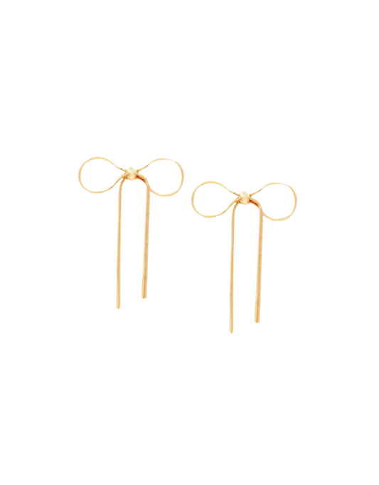 Snake Chain Bow Ribbon Earring