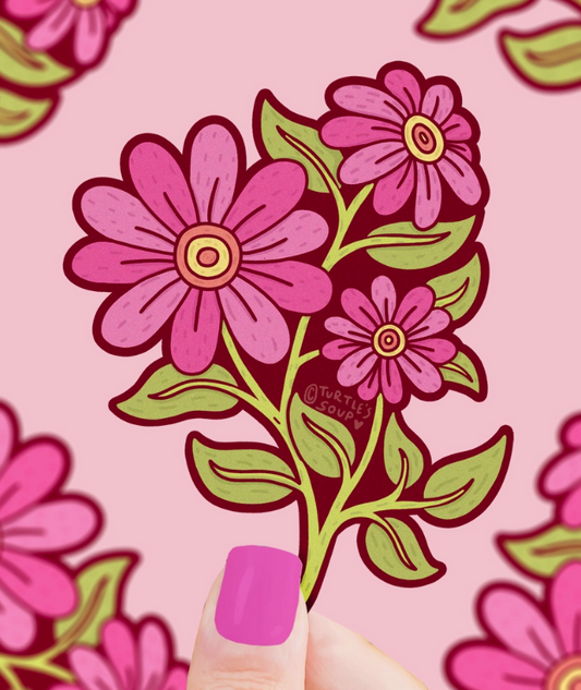 Pink Wildflower Sticker