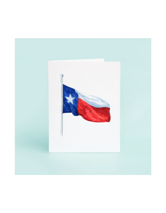 Waving Texas Flag Card