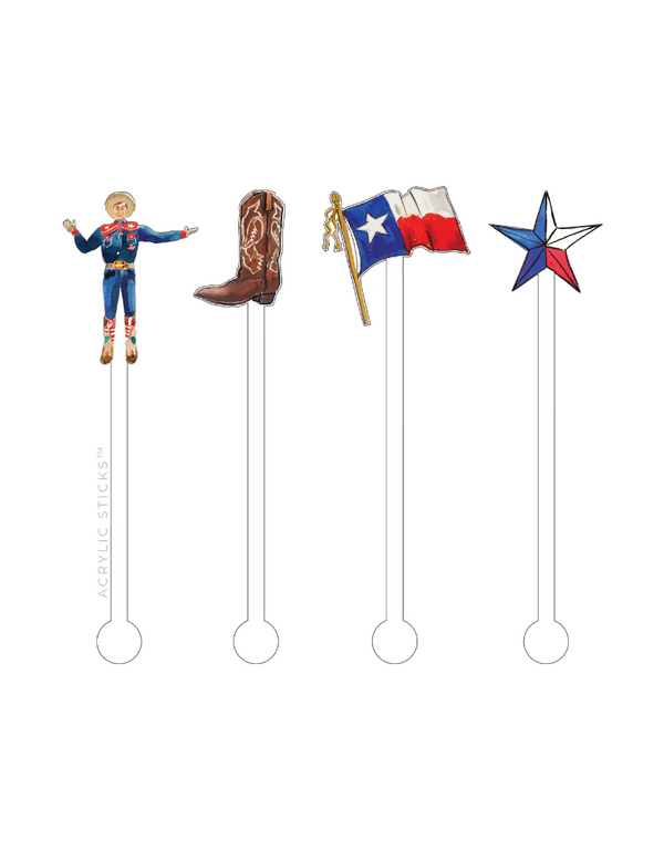 Deep in the Heart of Texas Acrylic Stir Sticks