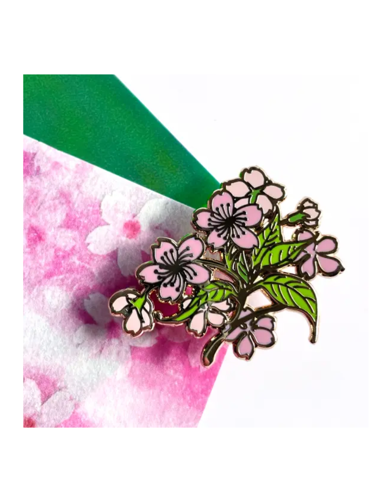 Sakura Branch Japanese Cherry Blossom Enamel Pin