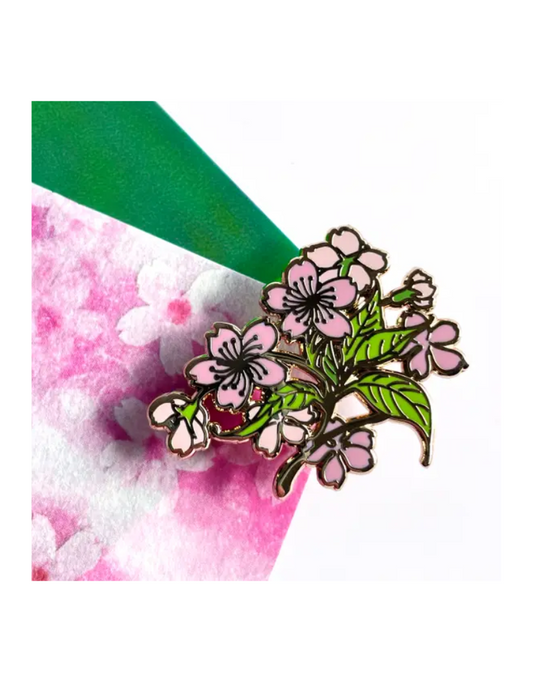 Sakura Branch Japanese Cherry Blossom Enamel Pin