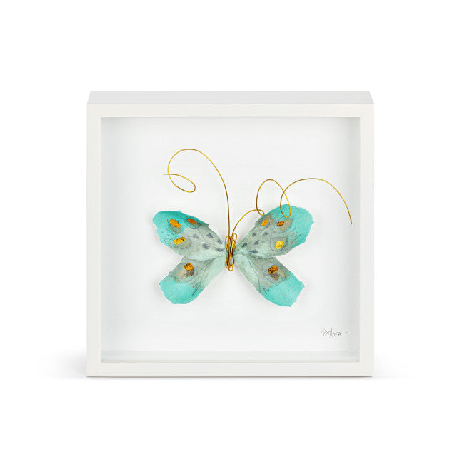 Turquoise and Gold Butterfly Wall Art