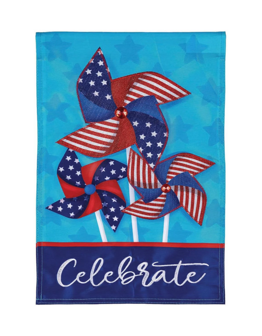 Celebrate Pinwheel Garden Flag