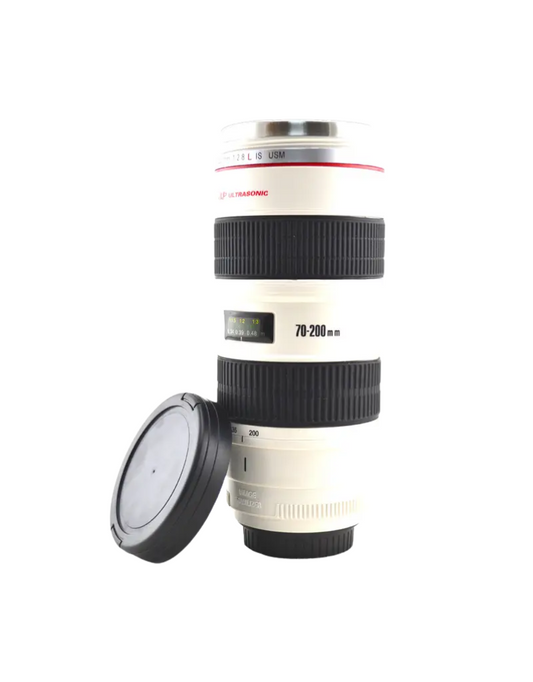 Stainless Steel Camera Lens Mug - White